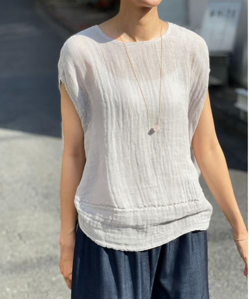 BEARDSLEY（ビアズリー）の「カヤブラウス（シャツ/ブラウス・レディース・ブラック/ライトグレー・FREE）」の2枚目の写真