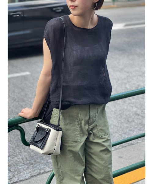 BEARDSLEY（ビアズリー）の「カヤブラウス（シャツ/ブラウス・レディース・ブラック/ライトグレー・FREE）」の10枚目の写真