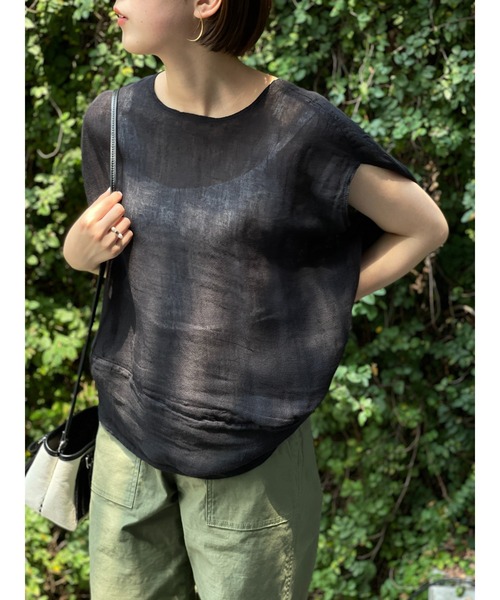 BEARDSLEY（ビアズリー）の「カヤブラウス（シャツ/ブラウス・レディース・ブラック/ライトグレー・FREE）」の5枚目の写真