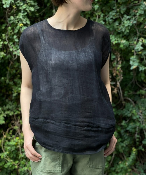 BEARDSLEY（ビアズリー）の「カヤブラウス（シャツ/ブラウス・レディース・ブラック/ライトグレー・FREE）」の6枚目の写真