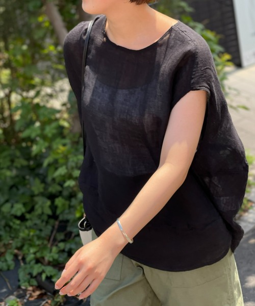 BEARDSLEY（ビアズリー）の「カヤブラウス（シャツ/ブラウス・レディース・ブラック/ライトグレー・FREE）」の7枚目の写真