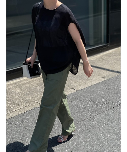 BEARDSLEY（ビアズリー）の「カヤブラウス（シャツ/ブラウス・レディース・ブラック/ライトグレー・FREE）」の8枚目の写真