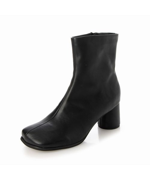Fin（フィン）の「スクエアトゥ丸ヒールブーツ【低反発スポンジ入り】（ブーツ・レディース・ブラック/アイボリー・LL/S/M/L）」の15枚目の写真