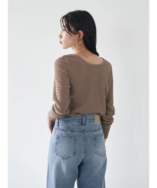 earth music&ecology(アースミュージックアンドエコロジー)の「ジャガードカットアウトプルオーバー(Tシャツ/カットソー・レディース・ライトブラウン/オフホワイト/ブラック/ブルーグリーン・M/S)」の19枚目の写真