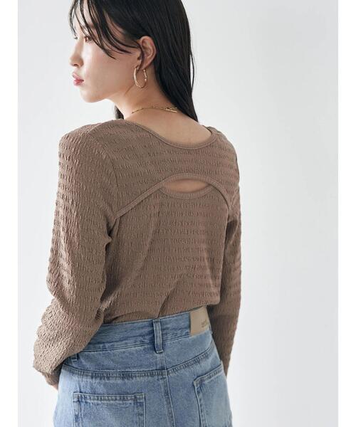 earth music&ecology(アースミュージックアンドエコロジー)の「ジャガードカットアウトプルオーバー(Tシャツ/カットソー・レディース・ライトブラウン/オフホワイト/ブラック/ブルーグリーン・M/S)」の21枚目の写真