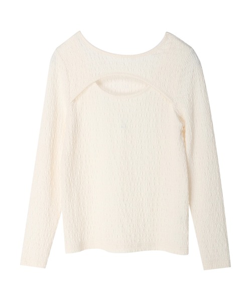 earth music&ecology(アースミュージックアンドエコロジー)の「ジャガードカットアウトプルオーバー(Tシャツ/カットソー・レディース・ライトブラウン/オフホワイト/ブラック/ブルーグリーン・M/S)」の12枚目の写真