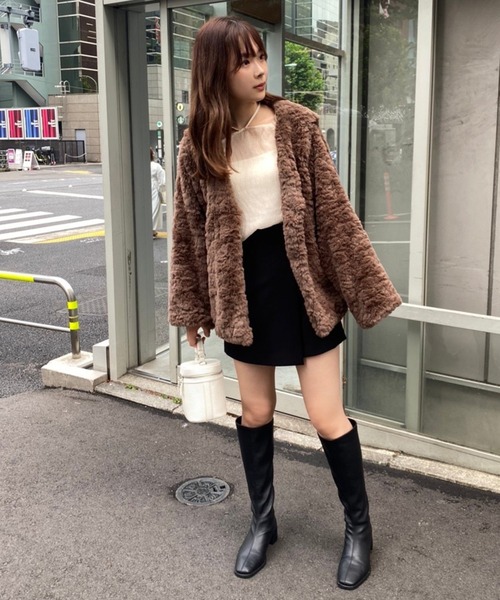 one after another NICE CLAUP（ワンアフターアナザーナイスクラップ）の「前後2WAYシアープリーツトップス（シャツ/ブラウス・レディース・アイボリー/ブラック/モカ/ベージュ系その他・FREE）」の21枚目の写真