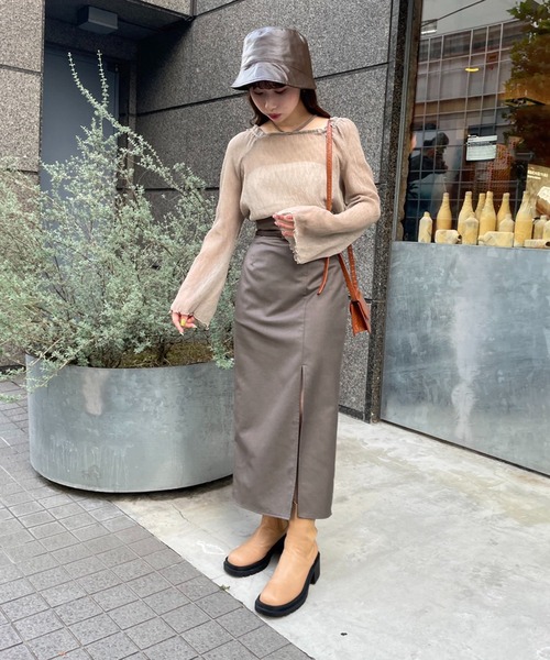 one after another NICE CLAUP（ワンアフターアナザーナイスクラップ）の「前後2WAYシアープリーツトップス（シャツ/ブラウス・レディース・アイボリー/ブラック/モカ/ベージュ系その他・FREE）」の16枚目の写真