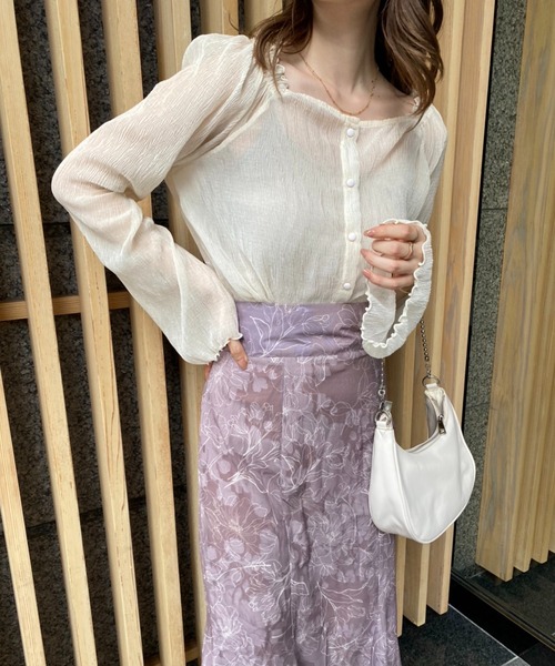 one after another NICE CLAUP（ワンアフターアナザーナイスクラップ）の「前後2WAYシアープリーツトップス（シャツ/ブラウス・レディース・アイボリー/ブラック/モカ/ベージュ系その他・FREE）」の9枚目の写真