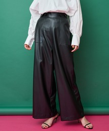Whim Gazette | 【THE PAUSE】フェイクレザーワイドパンツ(その他パンツ)