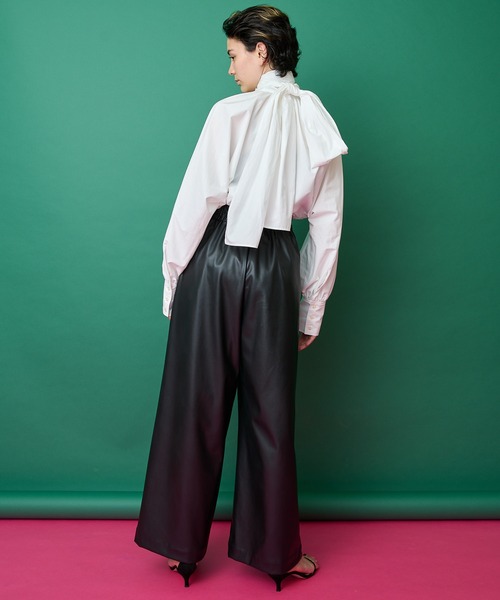 セール】【THE PAUSE】フェイクレザーワイドパンツ（その他パンツ
