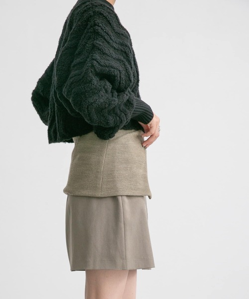 KBF（ケイビーエフ）の「ターンバックミニスカート（スカート・レディース・チャコールグレー/ベージュ系その他・ONE）」の14枚目の写真