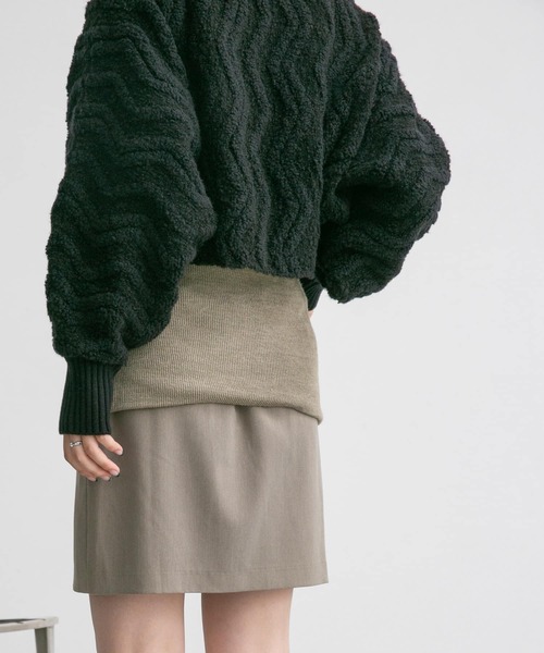 KBF（ケイビーエフ）の「ターンバックミニスカート（スカート・レディース・チャコールグレー/ベージュ系その他・ONE）」の15枚目の写真