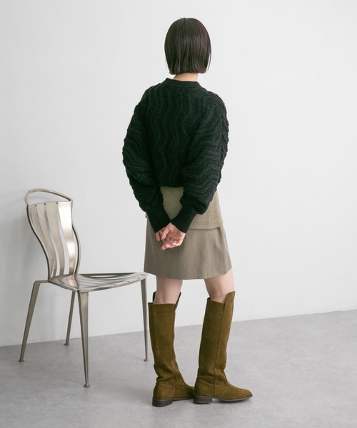 KBF（ケイビーエフ）の「ターンバックミニスカート（スカート・レディース・チャコールグレー/ベージュ系その他・ONE）」の18枚目の写真