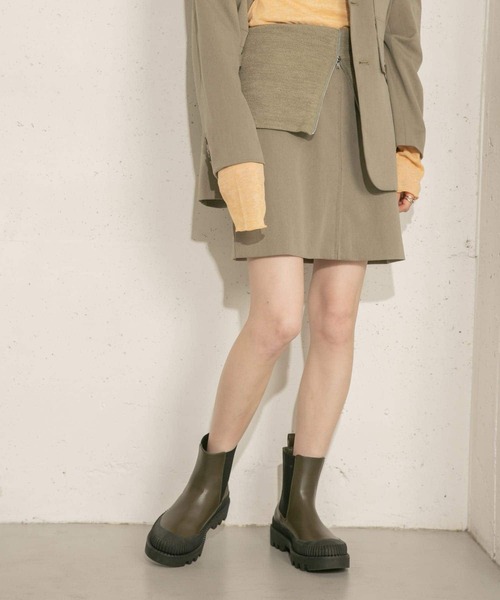 KBF（ケイビーエフ）の「ターンバックミニスカート（スカート・レディース・チャコールグレー/ベージュ系その他・ONE）」の19枚目の写真
