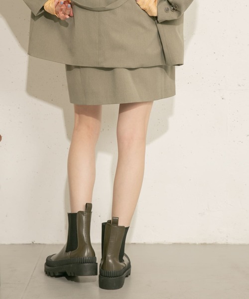 KBF（ケイビーエフ）の「ターンバックミニスカート（スカート・レディース・チャコールグレー/ベージュ系その他・ONE）」の22枚目の写真