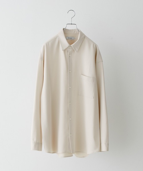 MONO-MART（モノマート）の「TRストレッチ ルーズドレープレギュラーカラーL/Sシャツ（シャツ/ブラウス・メンズ・ミックスグレー/ブラウン系その他/ナチュラル/グレー系・M/L）」の8枚目の写真