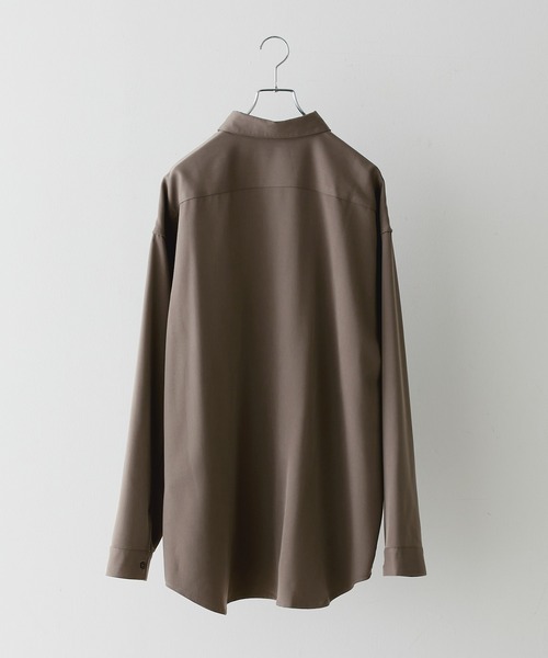 MONO-MART（モノマート）の「TRストレッチ ルーズドレープレギュラーカラーL/Sシャツ（シャツ/ブラウス・メンズ・ミックスグレー/ブラウン系その他/ナチュラル/グレー系・M/L）」の9枚目の写真