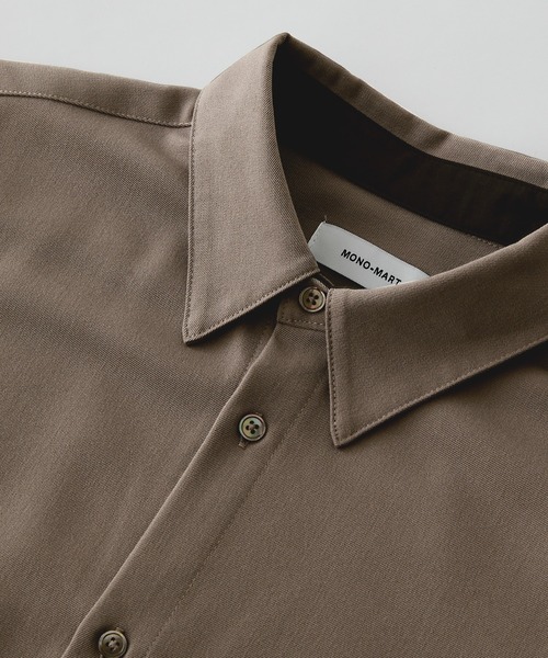 MONO-MART（モノマート）の「TRストレッチ ルーズドレープレギュラーカラーL/Sシャツ（シャツ/ブラウス・メンズ・ミックスグレー/ブラウン系その他/ナチュラル/グレー系・M/L）」の10枚目の写真