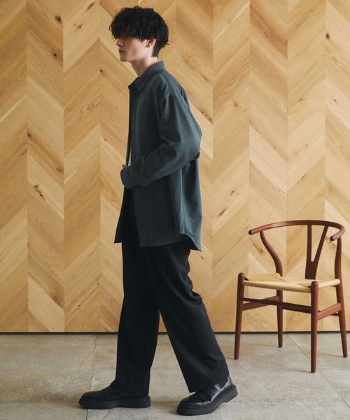 MONO-MART（モノマート）の「TRストレッチ ルーズドレープレギュラーカラーL/Sシャツ（シャツ/ブラウス・メンズ・ミックスグレー/ブラウン系その他/ナチュラル/グレー系・M/L）」の20枚目の写真