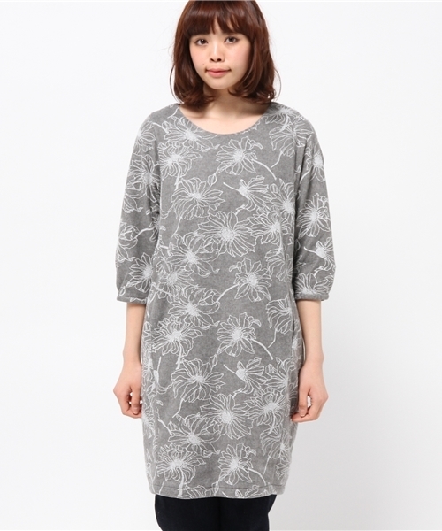OUTLET(アウトレット)の「【Discoat】起毛発泡Ptチュニック(Tシャツ/カットソー・レディース・グレー/ネイビー・FREE)」の3枚目の写真