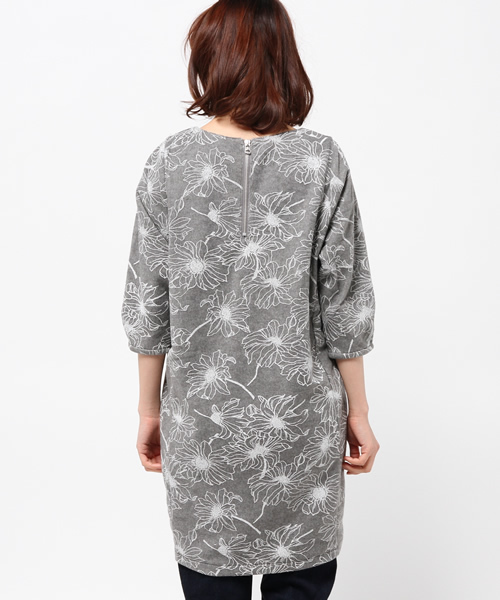 OUTLET(アウトレット)の「【Discoat】起毛発泡Ptチュニック(Tシャツ/カットソー・レディース・グレー/ネイビー・FREE)」の5枚目の写真