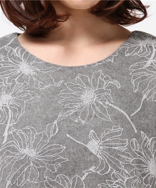 OUTLET(アウトレット)の「【Discoat】起毛発泡Ptチュニック(Tシャツ/カットソー・レディース・グレー/ネイビー・FREE)」の6枚目の写真