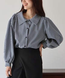 BLUEEAST | ボリュームスリーブストライプシャツ(シャツ/ブラウス)