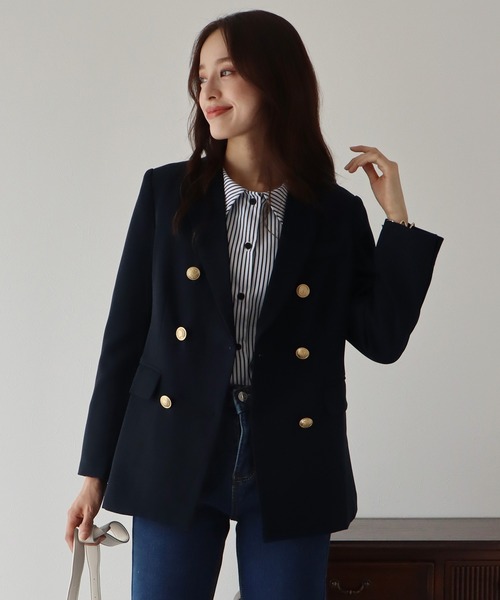 BLUEEAST（ブルーイースト）の「ボリュームスリーブストライプシャツ（シャツ/ブラウス・レディース・ネイビー/オフホワイト/ダークネイビー/ブルー/ホワイト/ベージュ/ブラック・MEDIUM）」の11枚目の写真