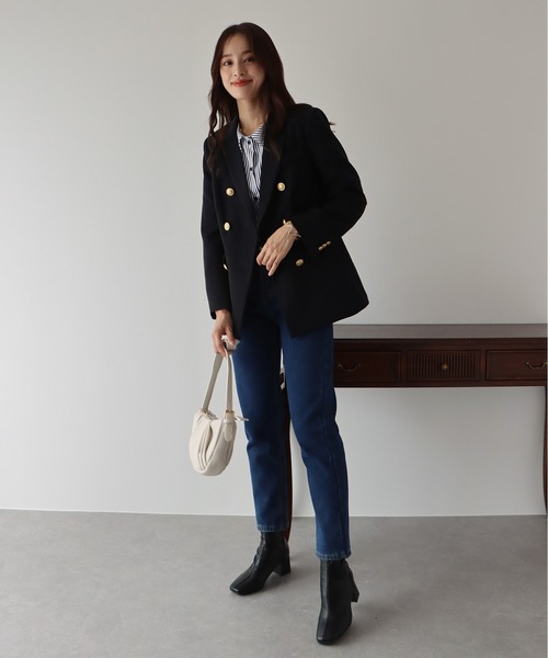 BLUEEAST（ブルーイースト）の「ボリュームスリーブストライプシャツ（シャツ/ブラウス・レディース・ネイビー/オフホワイト/ダークネイビー/ブルー/ホワイト/ベージュ/ブラック・MEDIUM）」の12枚目の写真