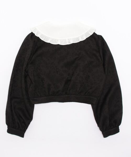 Ank Rouge（アンクルージュ）の「フリルカラービジューブルゾン（ブルゾン・レディース・ブルー/ブラック/A・M）」の5枚目の写真