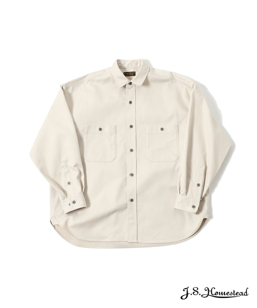 セール】【J.S.Homestead】T/C TWILL OVER OFFICER SHIRT