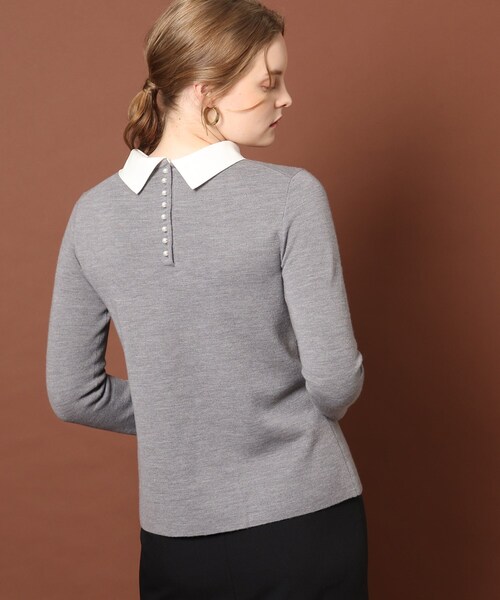 DRESSTERIOR（ドレステリア）の「◆【360度美しい】バックパール調ニットプルオーバー（ニット/セーター・レディース・ライトグレー/ブラック/ブルー・38/36/34）」の14枚目の写真