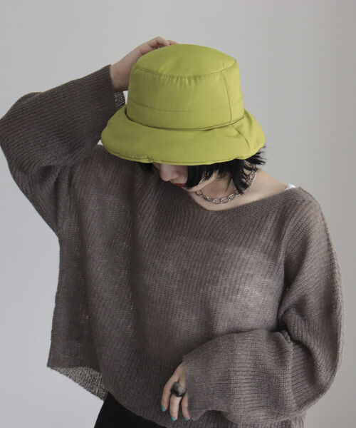 fredy emue（フレディエミュ）の「シンサレート中綿バケットハット（ハット・レディース・ブラック/パープル/ライトグリーン/キナリ・FREE）」の13枚目の写真