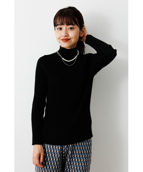 RODEO CROWNS WIDE BOWL（ロデオクラウンズワイドボウル）の「リブタートルニット（ニット/セーター・レディース・ブラック/ライトグリーン/オフホワイト/ピンク・FREE）」の3枚目の写真