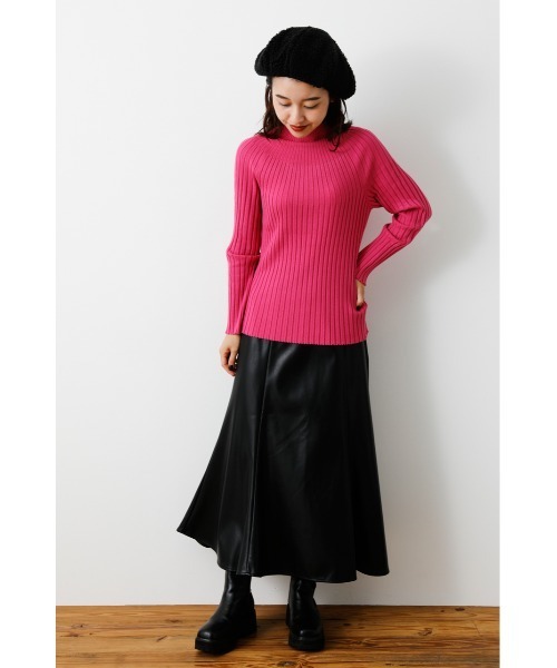 RODEO CROWNS WIDE BOWL（ロデオクラウンズワイドボウル）の「リブタートルニット（ニット/セーター・レディース・ブラック/ライトグリーン/オフホワイト/ピンク・FREE）」の22枚目の写真