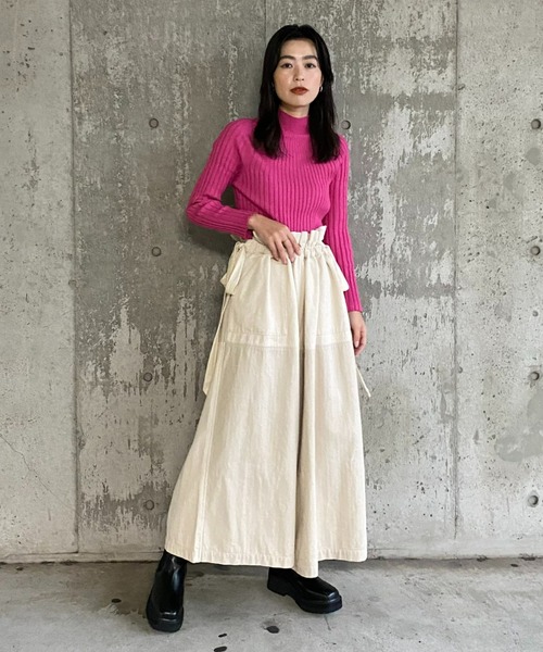 RODEO CROWNS WIDE BOWL（ロデオクラウンズワイドボウル）の「リブタートルニット（ニット/セーター・レディース・ブラック/ライトグリーン/オフホワイト/ピンク・FREE）」の7枚目の写真