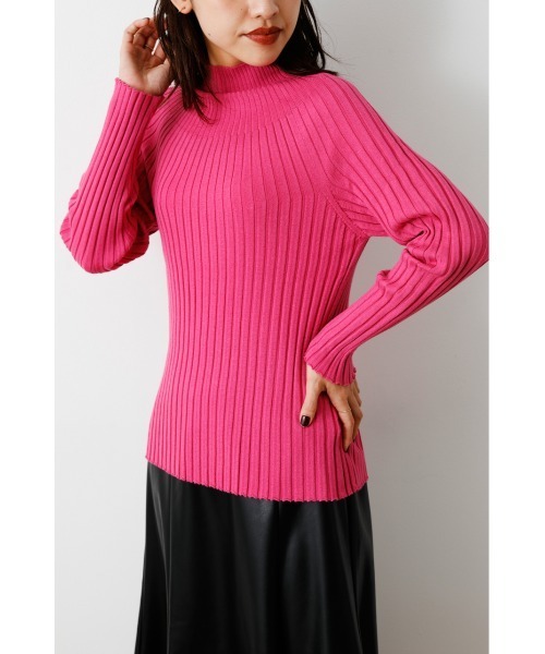 RODEO CROWNS WIDE BOWL（ロデオクラウンズワイドボウル）の「リブタートルニット（ニット/セーター・レディース・ブラック/ライトグリーン/オフホワイト/ピンク・FREE）」の6枚目の写真