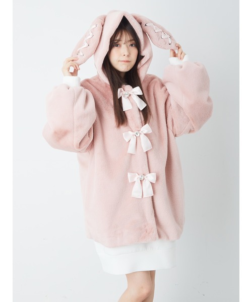 Ank Rouge うさ耳ファーコート ① うさちゃんファーブルゾン - Ank