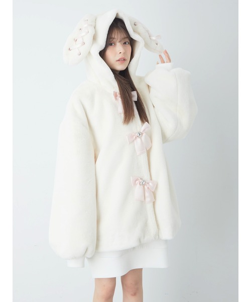 Ank Rougeアンクルージュうさ耳ファーコート