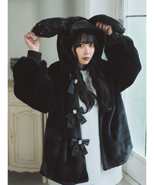 Ank Rouge（アンクルージュ）の「リボンうさみみファーコート（その他 