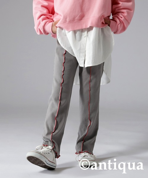 antiqua（アンティカ）の「配色メローパンツ（その他パンツ・キッズ・グリーン/グレー/ネイビー/ブラック・110/130/140/150/160/120）」の3枚目の写真