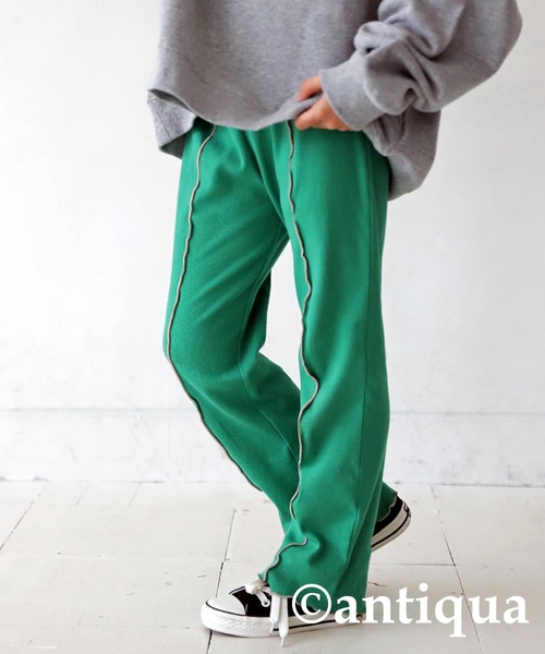 antiqua（アンティカ）の「配色メローパンツ（その他パンツ・キッズ・グリーン/グレー/ネイビー/ブラック・110/130/140/150/160/120）」の4枚目の写真