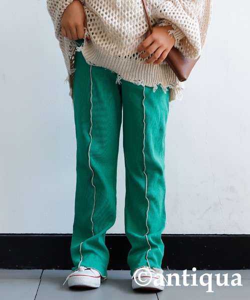 antiqua（アンティカ）の「配色メローパンツ（その他パンツ・キッズ・グリーン/グレー/ネイビー/ブラック・110/130/140/150/160/120）」の7枚目の写真