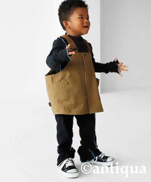 antiqua（アンティカ）の「配色メローパンツ（その他パンツ・キッズ・グリーン/グレー/ネイビー/ブラック・110/130/140/150/160/120）」の5枚目の写真