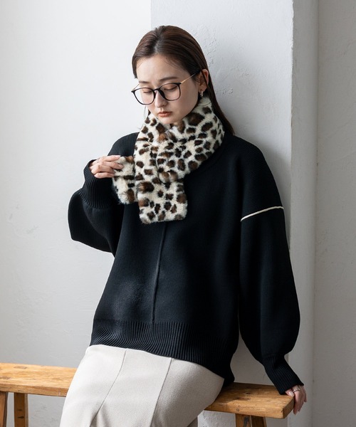 VitaFelice（ヴィータフェリーチェ）の「差し込みフェイクファーティペット（マフラー・レディース・モカ/アイボリー/ブラウン系その他/ライトグレー/ライトベージュ/チャコール/ベージュ系その他2/ベージュ系その他/ホワイト系その他・FREE）」の15枚目の写真