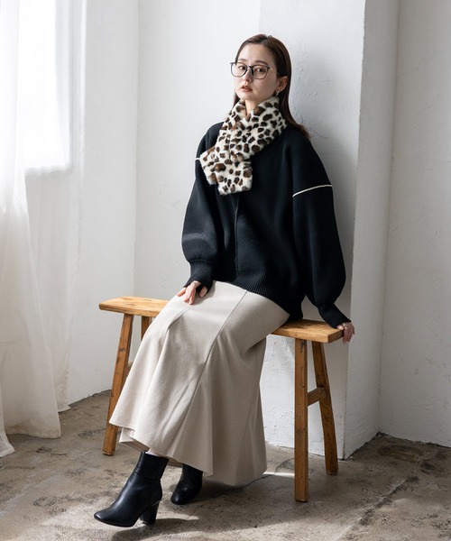 VitaFelice（ヴィータフェリーチェ）の「差し込みフェイクファーティペット（マフラー・レディース・モカ/アイボリー/ブラウン系その他/ライトグレー/ライトベージュ/チャコール/ベージュ系その他2/ベージュ系その他/ホワイト系その他・FREE）」の14枚目の写真