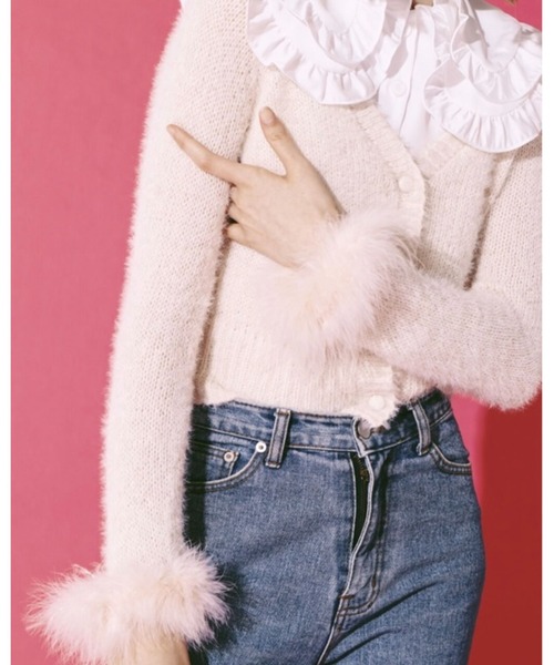 epine（エピヌ）の「fur mohair cardigan（カーディガン/ボレロ・レディース・アイボリー/ブラック・FREE）」の19枚目の写真