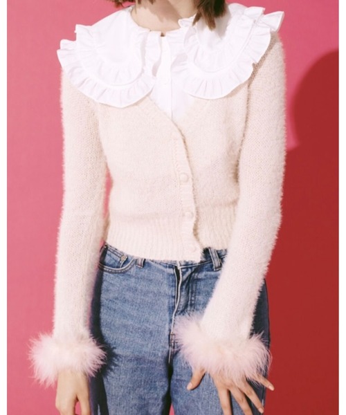 epine（エピヌ）の「fur mohair cardigan（カーディガン/ボレロ・レディース・アイボリー/ブラック・FREE）」の13枚目の写真