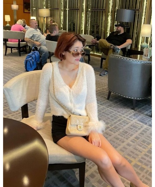 epine（エピヌ）の「fur mohair cardigan（カーディガン/ボレロ・レディース・アイボリー/ブラック・FREE）」の20枚目の写真